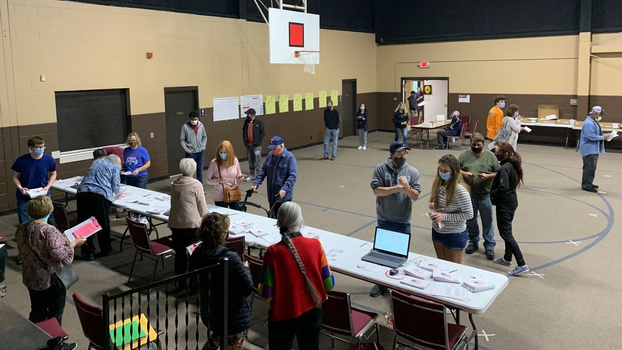 Voters at Maranatha Church in Decatur on November 3, 2020